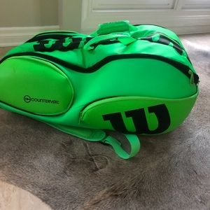 Wilson green tennis racquet bag